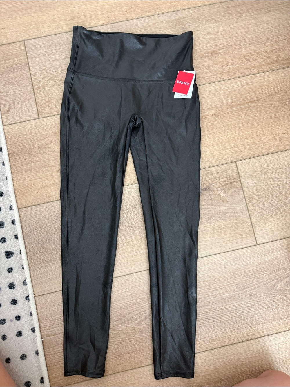 SPANX Faux Leather High-Rise Leggings in Black